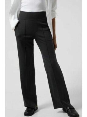 ATHLETA Eastbound Wide Pants in Black Size 6 Travel Office Comfy Minimalist